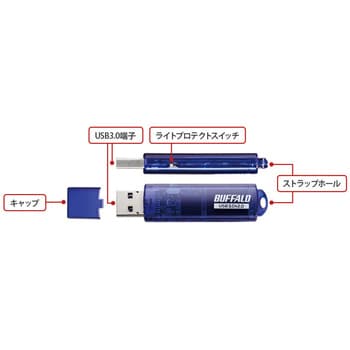 USB3．0対応 USBメモリー スタンダードモデル キャップ式 64GB ブラック色 RUF3-C64GA-BK