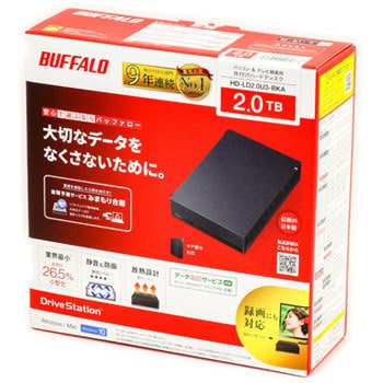 HD-LD2.0U3-BKA USB3．1(Gen．1)対応 外付けHDD 1台 BUFFALO