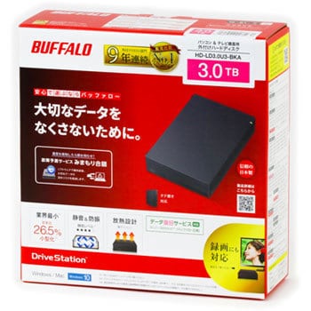 HD-LD3.0U3-BKA USB3．1(Gen．1)対応 外付けHDD 1台 BUFFALO