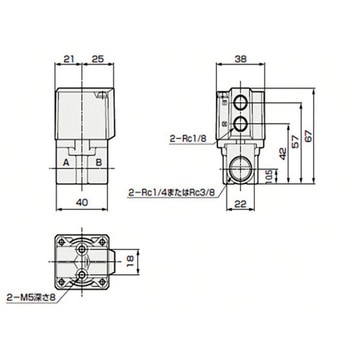 NABシリーズ シリンダバルブ 2ポート弁 CKD