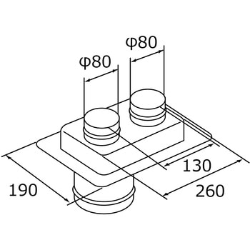 給排気延長部材 Φ80 FF取換アダプター110 ノーリツ