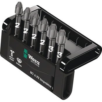 6本組ドライバービット(インパクト用) Wera