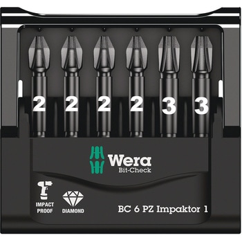 6本組ドライバービット(インパクト用) Wera