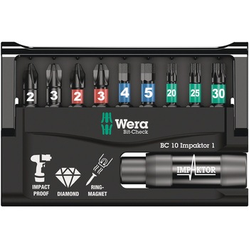 10本組ドライバービット(インパクト用) Wera
