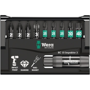 ドライバービットセット(ホルダー付・インパクト用) Wera