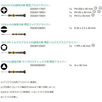 6本組ドライバー(精密用 ESD) Wera