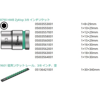 ソケットレンチセット(レール付) Wera