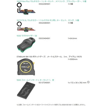 ウレタン入りHEX TXセット(マグネタイザー・メジャー付) Wera