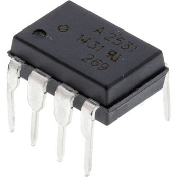Broadcom (ブロードコム) フォトカプラ， スルーホール実装 チャンネル数：2， トランジスタ出力， HCPL-2531-000E BROADCOM