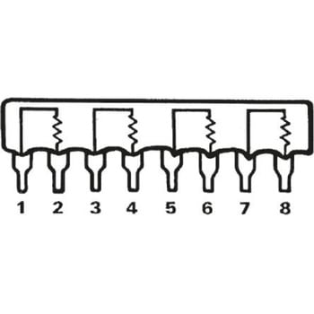 Bourns 抵抗アレイ， 100Ω， 1W， ±2%， 素子数：4 BOURNS