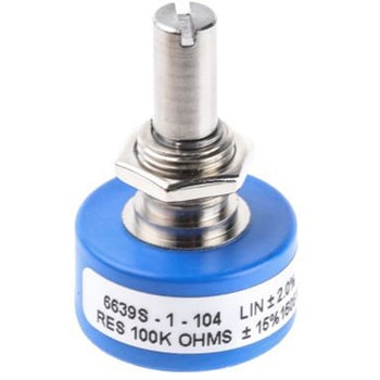 Bourns ポテンショメーター， 100kΩ， 回転数：360°連続， 1W BOURNS