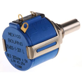 Bourns ポテンショメーター， 200Ω， 回転数：10， 2W BOURNS
