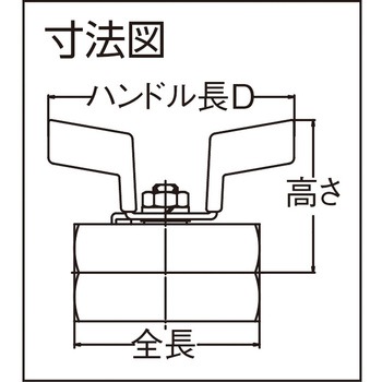 禁油処理ボールバルブ(ステンレス) ウィングハンドル型 ハマイ
