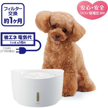 ピュアクリスタル ウェル 1.5L 犬用 ジェックス ホワイト色 ピュアクリスタル ウェル 1.5L 犬用 ジェックス ホワイト色