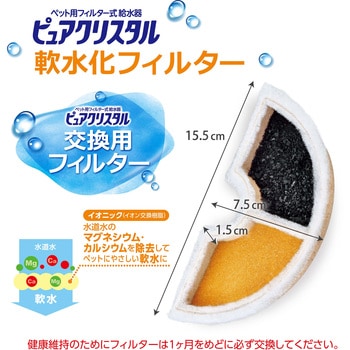 ピュアクリスタル 軟水化フィルター 半円 犬用 ジェックス