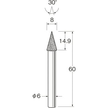 軸付電着ダイヤモンド砥石 リューター