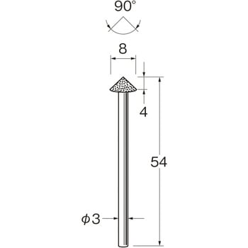 機械研削用軸付電着ダイヤモンド砥石(インターナル研削用) リューター