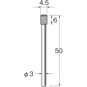 機械研削用軸付電着ボラゾン砥石 リューター