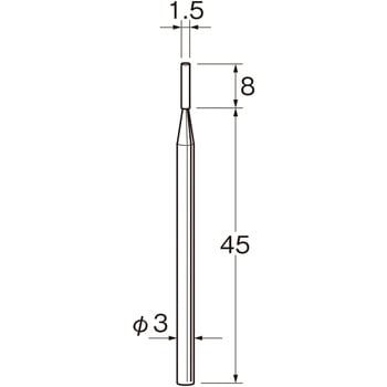 軸付砥石(焼入鋼、工具鋼、炭素鋼など) リューター