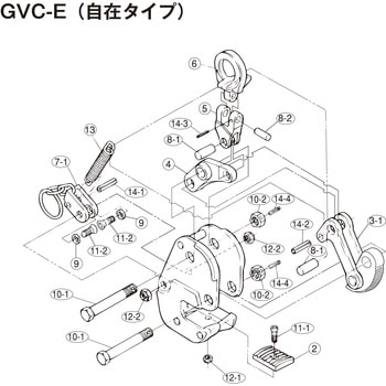 GVK0.5E 横吊クランプ(GVC0．5E)用カム支持ボルトセット 1セット スーパーツール 【通販モノタロウ】