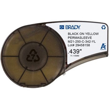 Brady， M21-250-C-342-YL， 熱収縮ケーブルマーカー 黄色地に黒 - BRADY