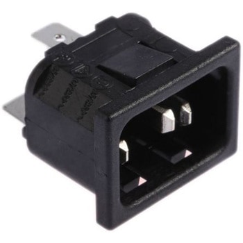 Bulgin IECコネクタ C14 オス スナップイン 10A PX0575/15/63 BULGIN