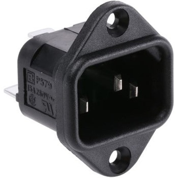 Bulgin IECコネクタ C14 オス パネルマウント 10A PX0579/63 BULGIN