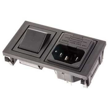 Bulgin IECコネクタ C14 オス スナップイン 10A 5 x 20mm BZH01/Z0000/10 BULGIN