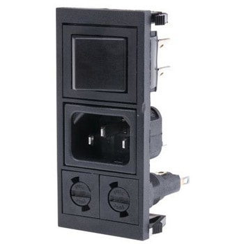 Bulgin IECコネクタ C14 オス スナップイン 10A 5 x 20mm BZV03/Z0000/05 BULGIN