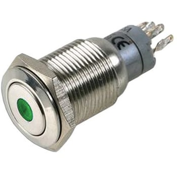 Bulgin 押しボタンスイッチ， ラッチ， パネルマウント， DPDT， MP0045/1E1GN012 BULGIN