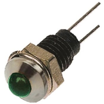 Bulgin パイロットランプ， 2.1V， 緑， 実装ホールサイズ:6.1mm， DX1118/GN BULGIN