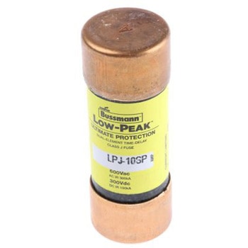 Eaton 管ヒューズ 10A 21 x 57mm 300 V dc， 600 V ac (タイムラグ) LPJ-10SP EATON