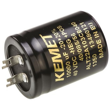 KEMET コンデンサ 10000μF， ，40V dc， ALT22A103CB040 KEMET