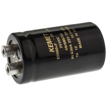 KEMET コンデンサ 22000μF， ，25V dc， ALS30A223DB025 KEMET