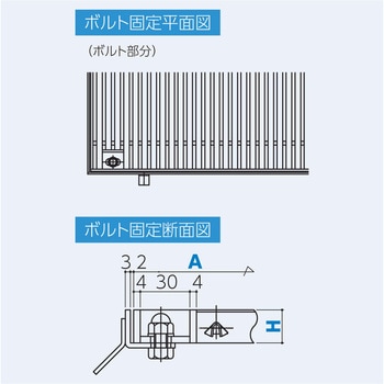 ステンレス製 歩道用Tバーグレーチング 順目 10mmTバー 溝幅300タイプ ボルト固定 本体のみ ホクセイ