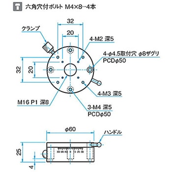 θ軸粗動ステージ Φ60mm すり合わせ方式 シグマ光機