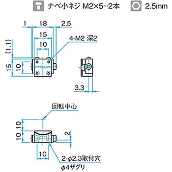 α軸超小型ゴニオステージ サイズ15mm シグマ光機
