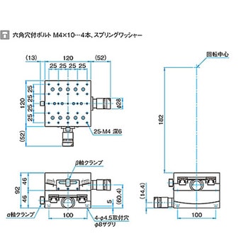 αβ軸大型ゴニオステージ ステージサイズ120mm 182mm シグマ光機