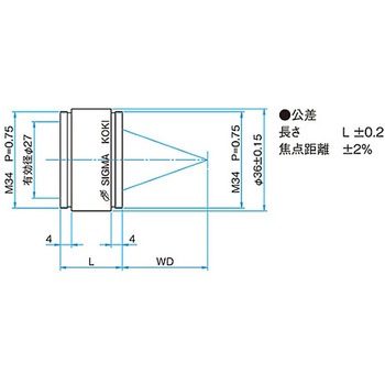 可視アクロマティック集光レンズ シグマ光機