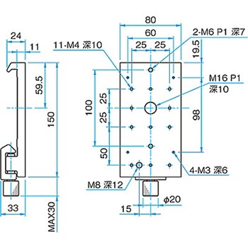 大型アルミ光学ベンチ用キャリア CAAシリーズ シグマ光機