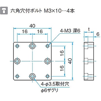 高さ調整スペーサー(□40mm用) MSPシリーズ シグマ光機