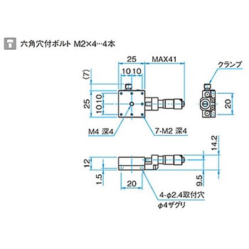 X軸スチールステージ ステージサイズ25mm TSD-251シリーズ シグマ光機