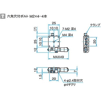 X軸スチールステージ ステージサイズ25mm TSD-251シリーズ シグマ光機