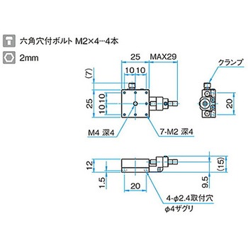 X軸スチールステージ ステージサイズ25mm TSD-251シリーズ シグマ光機