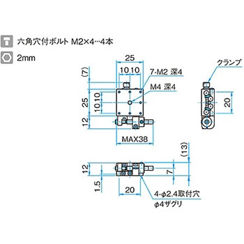 X軸スチールステージ ステージサイズ25mm TSD-251シリーズ シグマ光機