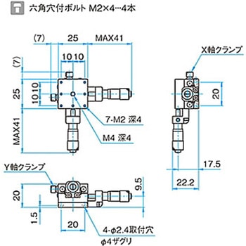 XY軸スチールステージ ステージサイズ25mm TSD-252シリーズ シグマ光機