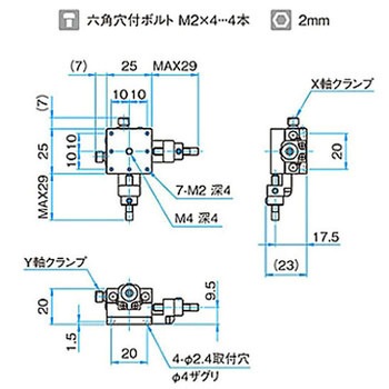 XY軸スチールステージ ステージサイズ25mm TSD-252シリーズ シグマ光機