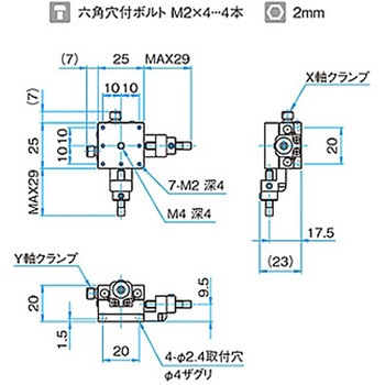 XY軸スチールステージ ステージサイズ25mm TSD-252シリーズ シグマ光機