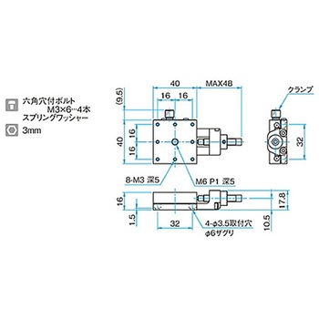 X軸スチールステージ ステージサイズ40mm TSD-401シリーズ シグマ光機
