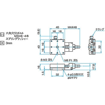 X軸スチールステージ ステージサイズ40mm TSD-401シリーズ シグマ光機